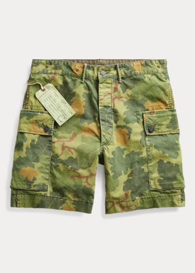 Pantalones Cortos Ralph Lauren Hombre Verdes Camuflados - Cotton Poplin Cargo - MJYRK8469